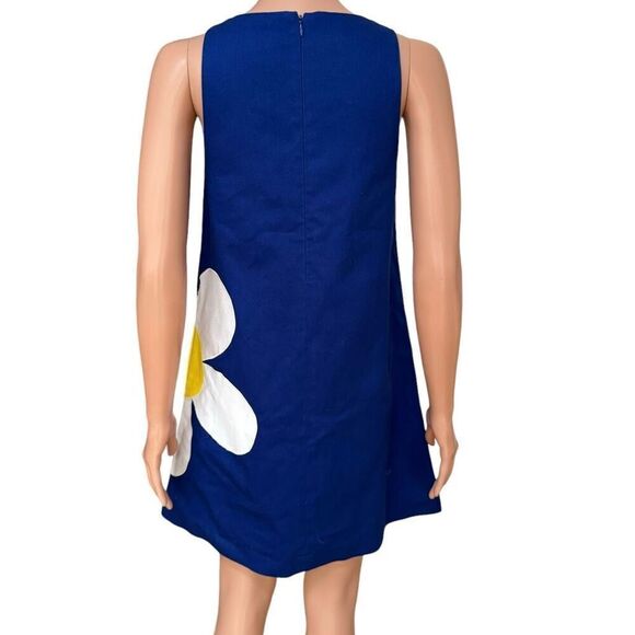 Lisa Perry 100% cotton a line dress size 2 daisy appliqué floral made in USA - Picture 3 of 7